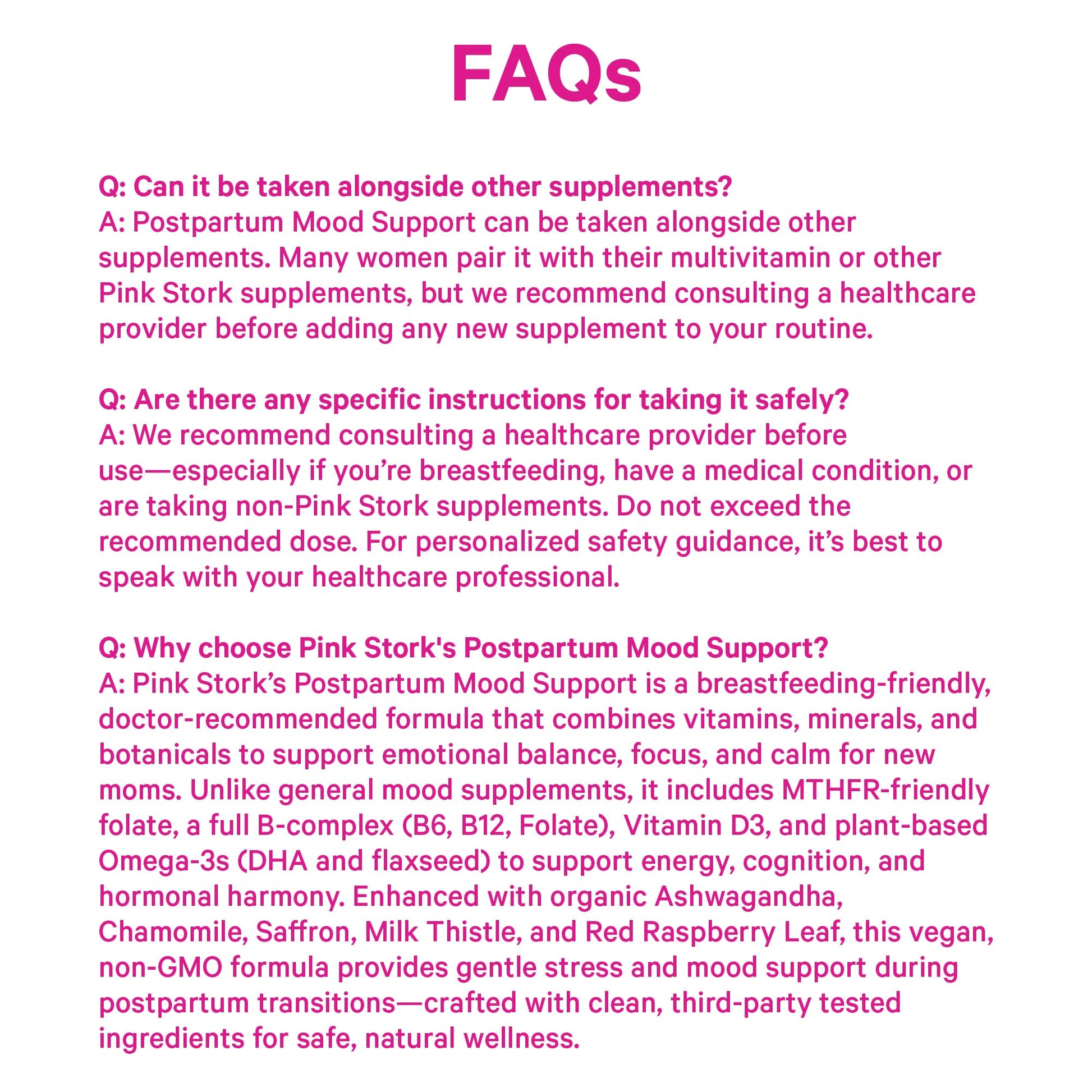 Pink Stork Postpartum Mood Support - Postnatal Hormone Balance for Women - Breastfeeding Friendly - Stress & Cognitive Support, New Mom Essentials - Ashwagandha, Chamomile, & Vitamin D, 60 Capsules Pink StorkBuy Supplements Australia