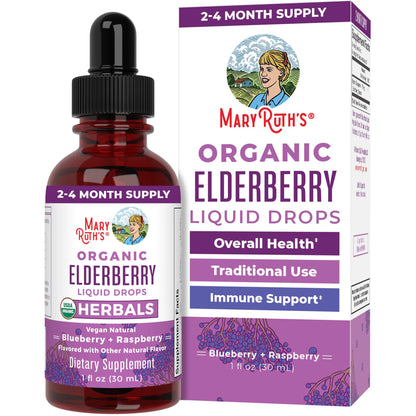 MARYRUTH'S Elderberry Liquid Drops for Adults & Kids | Immune Support | Antioxidant | Overall Wellness | Elder Berry Extract | USDA Organic | Sugar Free | Vegan | Non-GMO | Gluten Free | 1 Fl Oz MARYRUTH'SBuy Supplements Australia