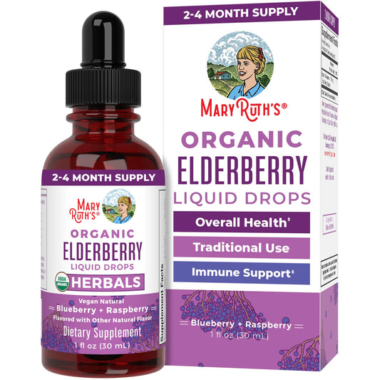 MARYRUTH'S Elderberry Liquid Drops for Adults & Kids | Immune Support | Antioxidant | Overall Wellness | Elder Berry Extract | USDA Organic | Sugar Free | Vegan | Non-GMO | Gluten Free | 1 Fl Oz MARYRUTH'SBuy Supplements Australia