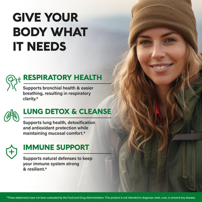 Mullein Lung Detox - Mullein Leaf Extract - Marshmallow Root | Echinacea | Oregano | Quercetin | NAC - 15-in-1 Lung Support & Cleanse for Smokers Supplement