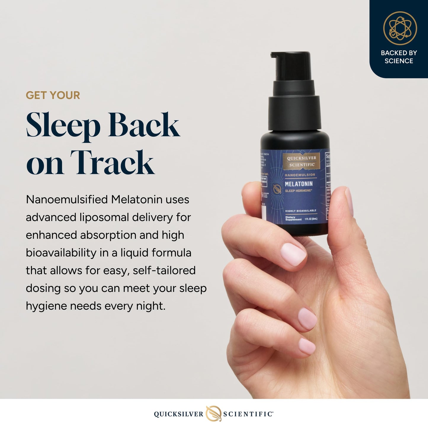 Quicksilver Scientific Liposomal Melatonin - Bedtime, Jet Lag & Immune Support Liquid for Adults - Efficient, Superior Absorption 1mg to Minimize Morning Drowsiness (30 ml) Quicksilver ScientificBuy Supplements Australia