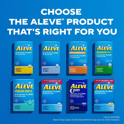 Aleve Gelcaps with Easy Open Arthritis Cap, Naproxen Sodium, Medication for Arthritis Pain, 160 Count AleveBuy Supplements Australia
