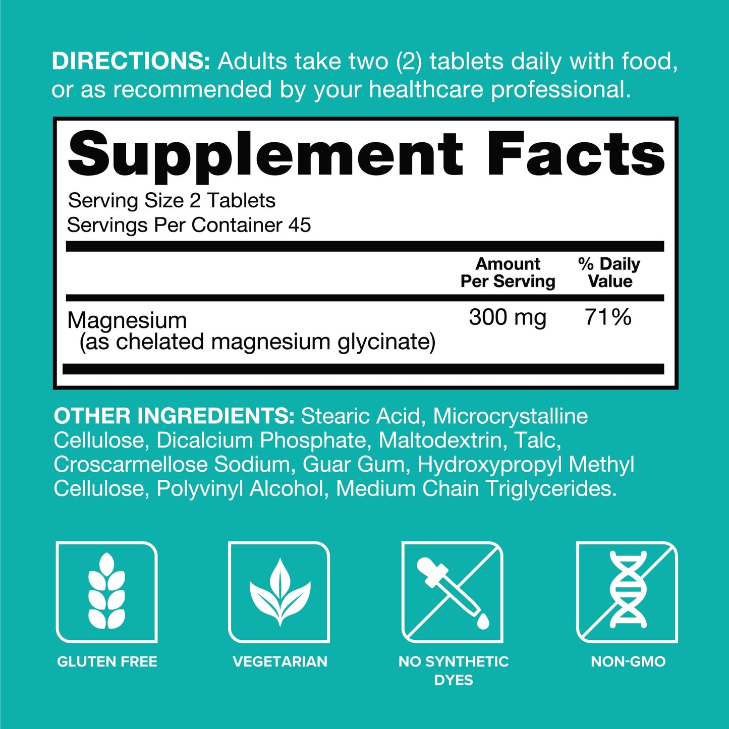Qunol Magnesium Glycinate 300mg, 100% Glycinate Chelated Magnesium Supplement, 90ct Tablets QunolBuy Supplements Australia
