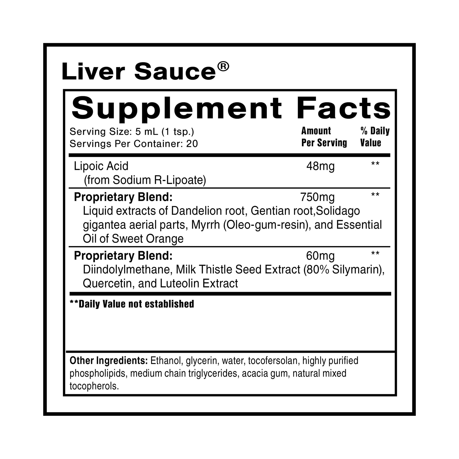 Quicksilver Scientific Liver Sauce - Liposomal Liver Detox with DIM, Quercetin, Lipoic Acid, Milk Thistle and Dandelion Root Supplement - Supports Bile & Toxin Momentum (100 ml / 3.38 oz) Quicksilver ScientificBuy Supplements Australia