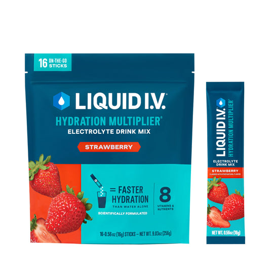 Liquid I.V.® Hydration Multiplier - Strawberry | Electrolyte Powder Drink Mix | 1 Pack (16 Servings) Liquid I.V.Buy Supplements Australia