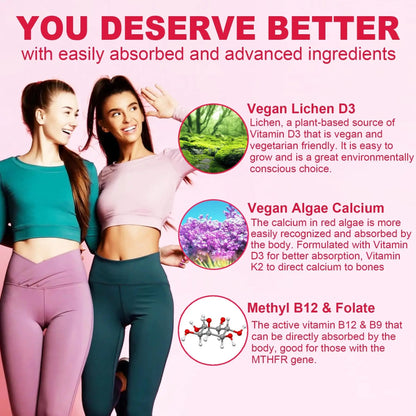 Methylated Multivitamin for Women Gummies, Calcium, D3 K2, Methylfolate & B12, Inositol, Daily Vitamin A, C, E, B Complex, Biotin, Iron NextdiaBuy Supplements Australia