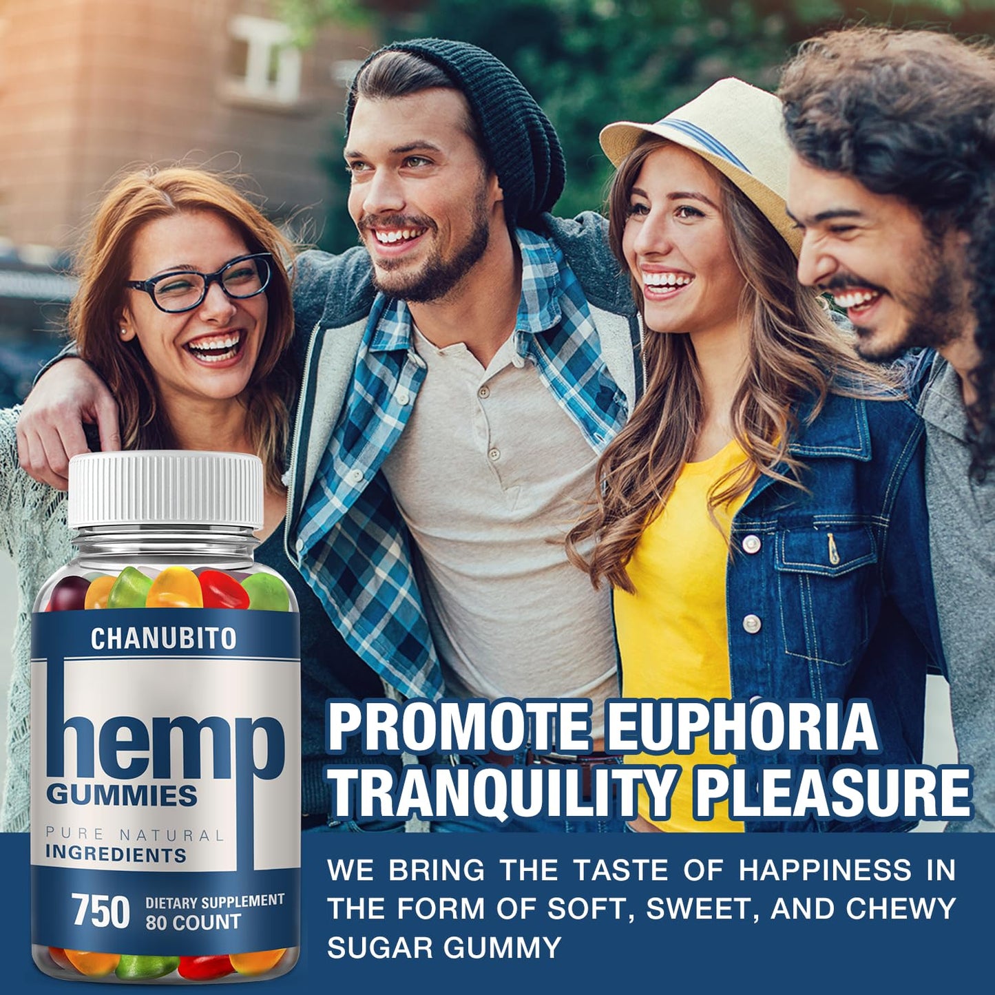 Hemp Gummies Organic High Potency Hemp Supplement - Pain, Sleep, Stress CHANUBITOBuy Supplements Australia