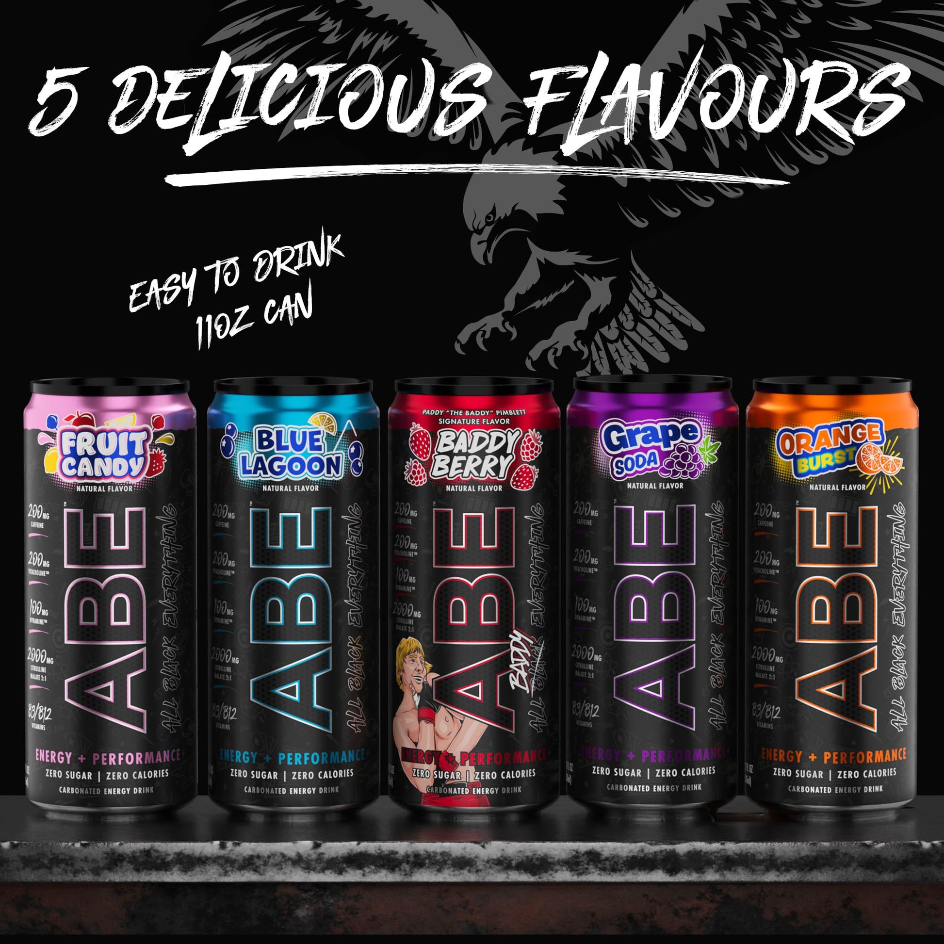 ABE Energy + Performance Sugar Free Energy Drink - All Black Everything Drink ABE all black everythingBuy Supplements Australia