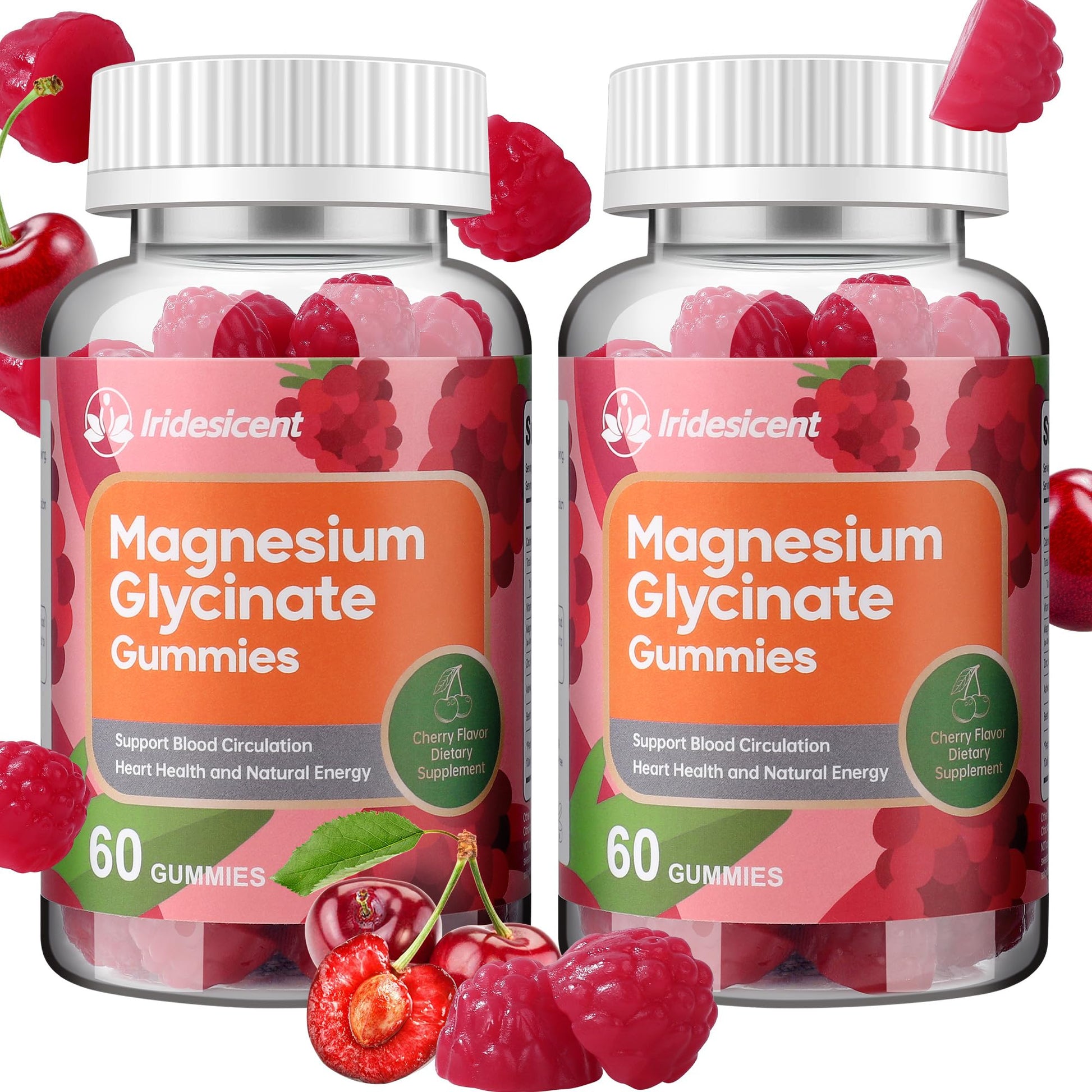 IRIDESICENT Magnesium Glycinate Gummies 400mg, Sugar Free Magnesium Supplement w/Ashwagandha, Zinc, Vegan Magnesium Glycinate Supplement for Adults - 120 Cherry Gummies IRIDESICENTBuy Supplements Australia
