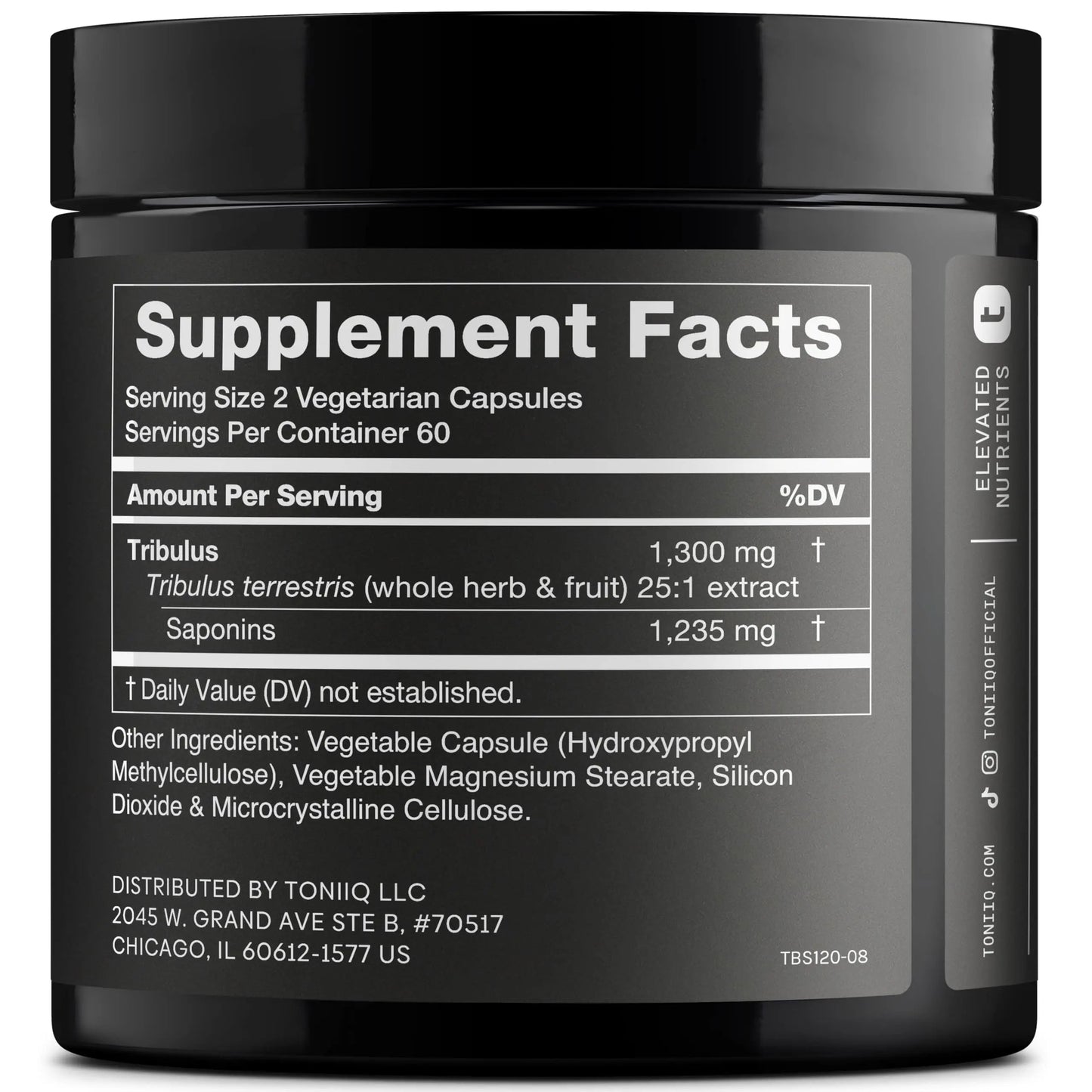 Toniiq Tribulus Terrestris for Men - Ultra High Potency 25:1 Extract with 95% Saponins - 1300mg Pure & Concentrated Formula - Third-Party Lab Tested for Purity & Quality - 120 Capsules Toniiq buy supplements Au