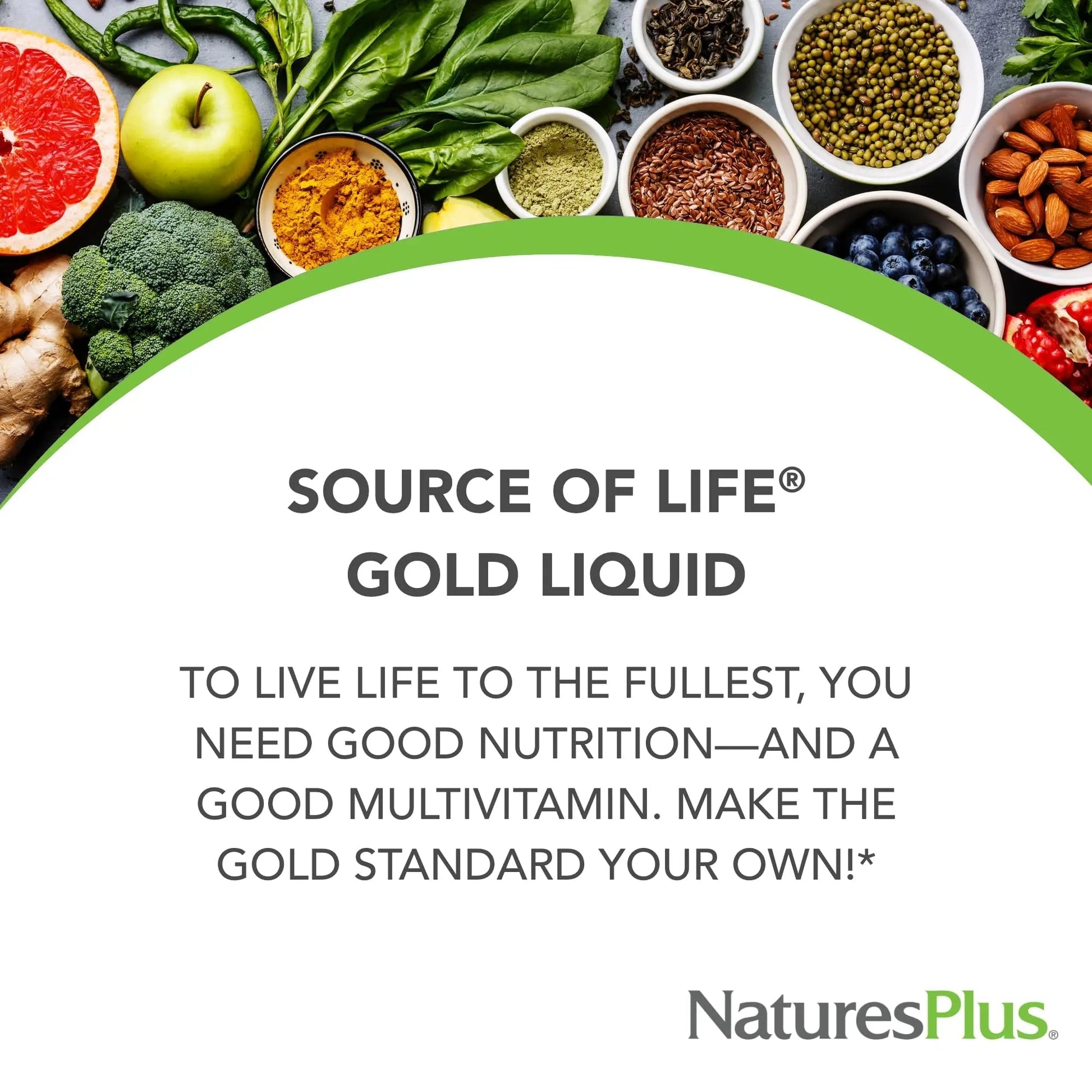 NaturesPlus Source of Life Gold Multivitamin Liquid - 30 oz - with Vitamins D3, B12 & K2 - Blood, Bone & Immune Support - Vegetarian & Gluten Free - 30 Servings NaturesPlus