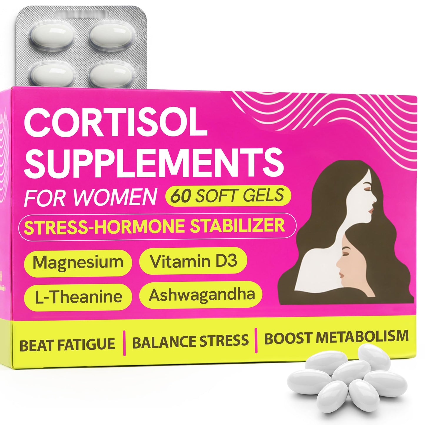 Cortisol Supplements for Women with Ashwagandha, Rhodiola & L-Theanine | Cortisol Reducer Designed for High Stress, Fatigue & Mood Swings | Supports Hormone Balance & Steady Energy | 60 Capsules Terramed Just Think ComfortBuy Supplements Australia