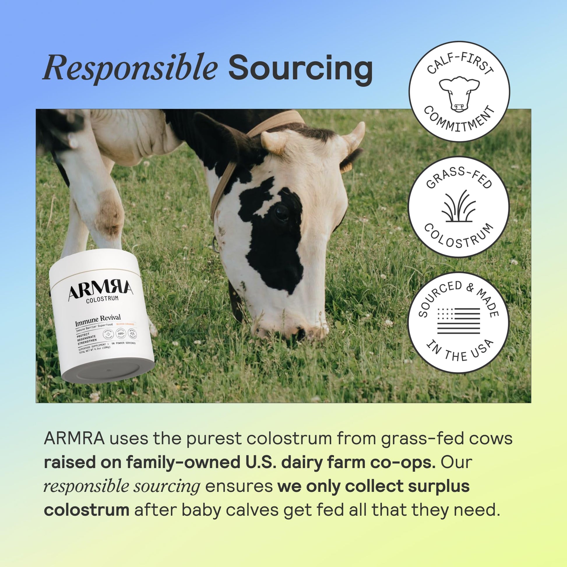 ARMRA Colostrum™ Premium Powder, Grass Fed, Gut Health Bloating Immunity Skin & Hair, Contains 400+ Bioactive Nutrients, Keto, Gluten & Fat Free (Unflavored Bundle | 90 Servings) ARMRABuy Supplements Australia