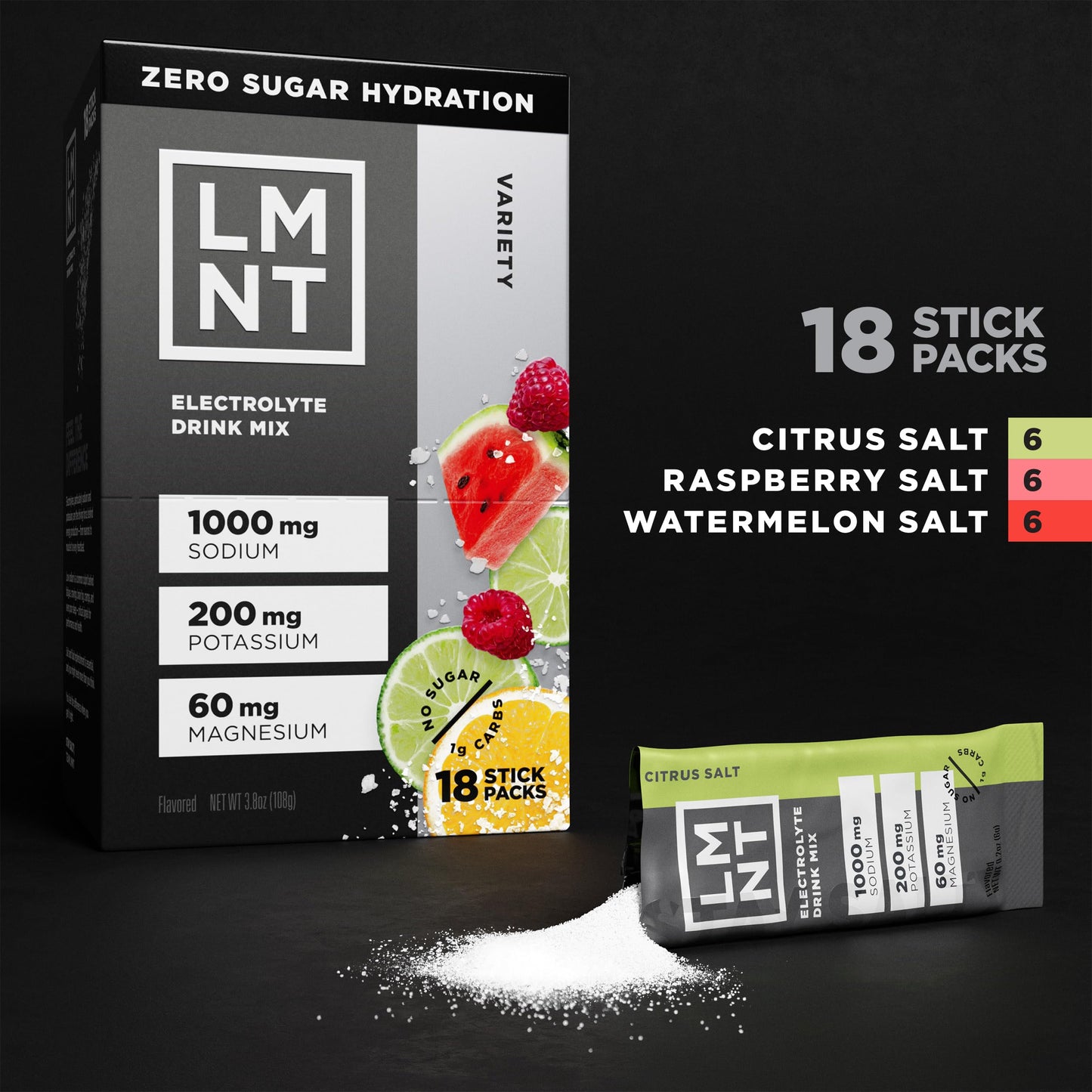 LMNT Zero Sugar Electrolytes - Variety Pack Bundle | Drink Mix | 54-Count Drink LMNTBuy Supplements Australia