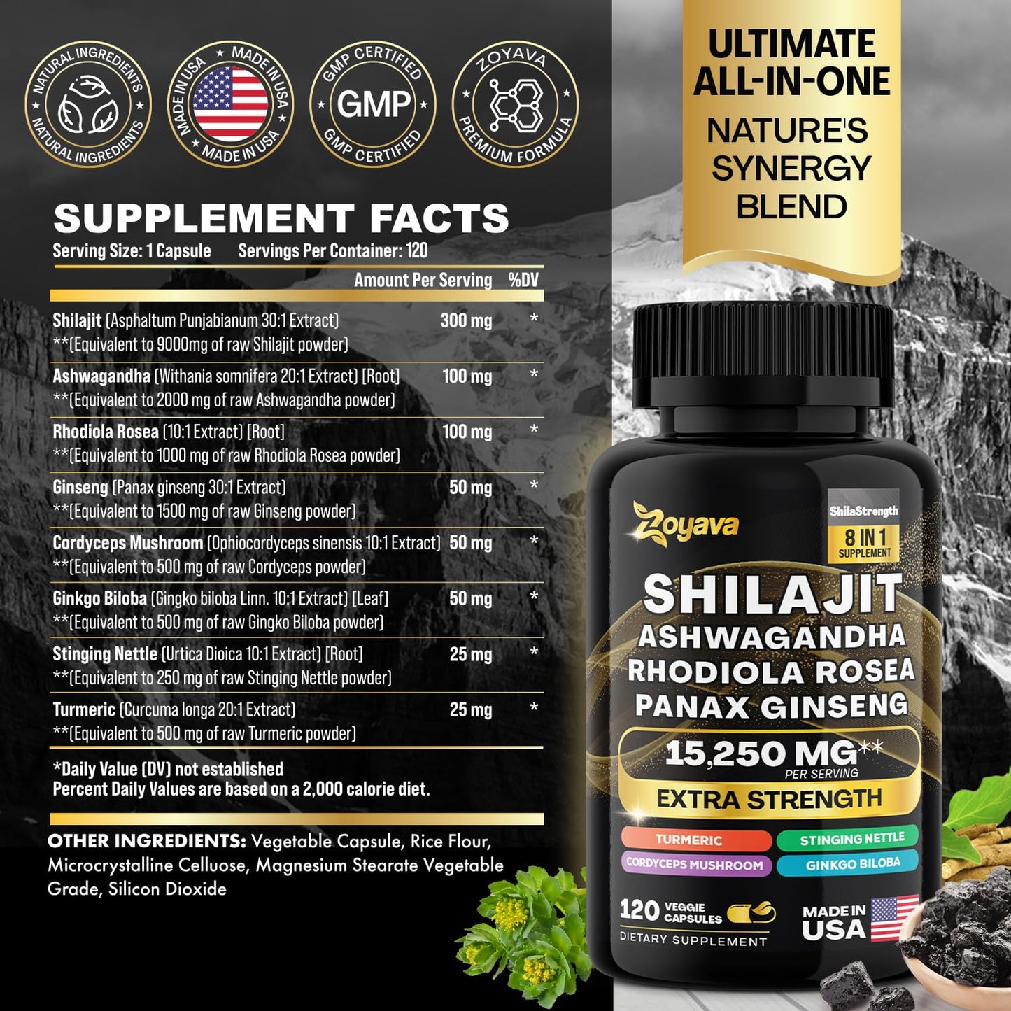 Zoyava Sea Moss Supreme16 Blend 19,445 MG and Shilajit 15,250 MG - Nature's Synergy ZoyavaBuy Supplements Australia