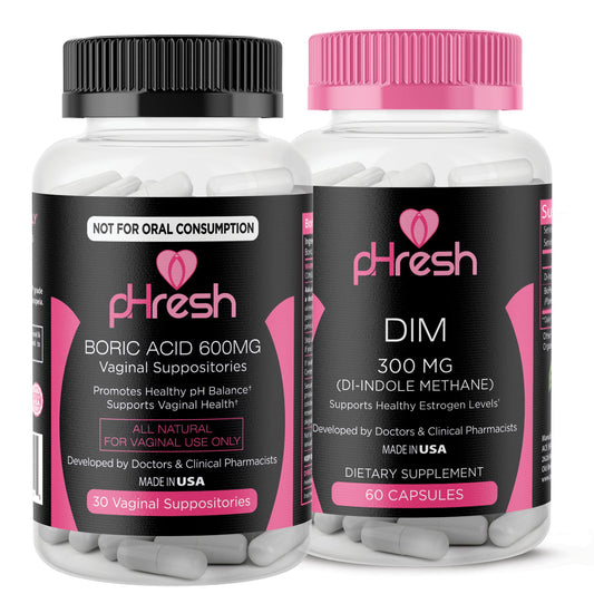 pHresh Boric Acid Suppositories and DIM Supplement