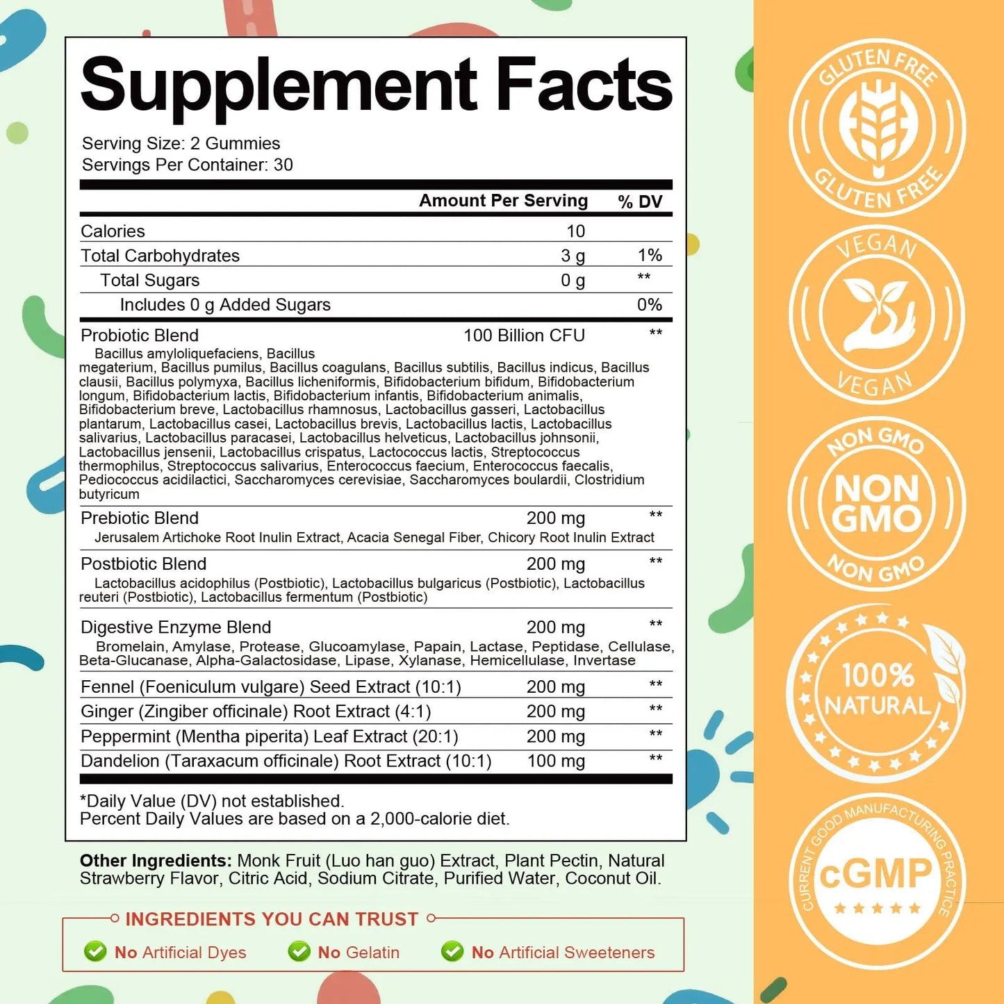(2 Packs) Totaria Sugar Free 5-in-1 Probiotic Prebiotic Postbiotic Gummy, Probiotics for Women Men with Digestive Enzymes, Peppermint, Complete Immune, Gut & Digestive Support, Vegan Strawberry Flavor TotariaBuy Supplements Australia