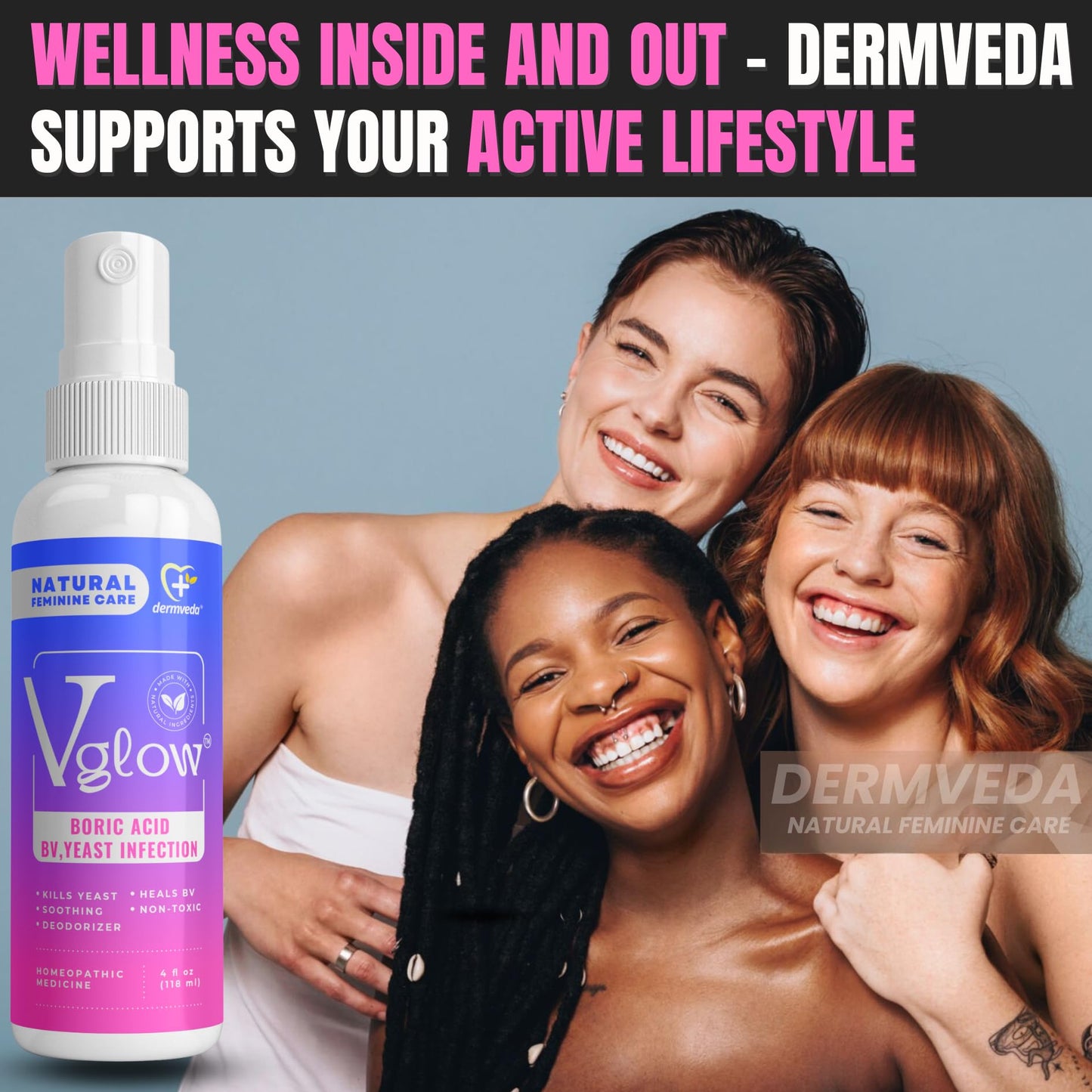 Dermveda Boric Acid BV Relief for Women - Natural Yeast Infection, Odor, Itch Relief Solution - Treats Yeast Infection Symptoms with Effective Boric Acid Formula. DermvedaBuy Supplements Australia