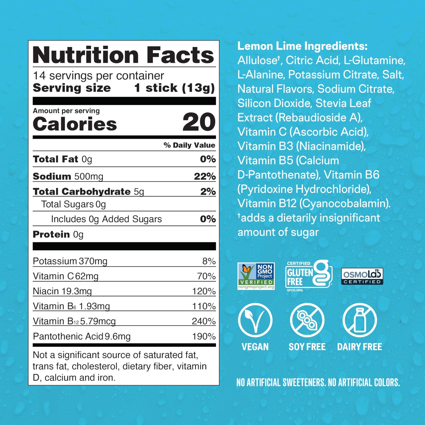 Liquid I.V.® Hydration Multiplier® Sugar-Free - Lemon Lime - Hydration Powder Packets | Electrolyte Powder Drink Mix | Convenient Single-Serving Sticks | Non-GMO | 14 Servings (Pack of 3) Liquid I.V.Buy Supplements Australia