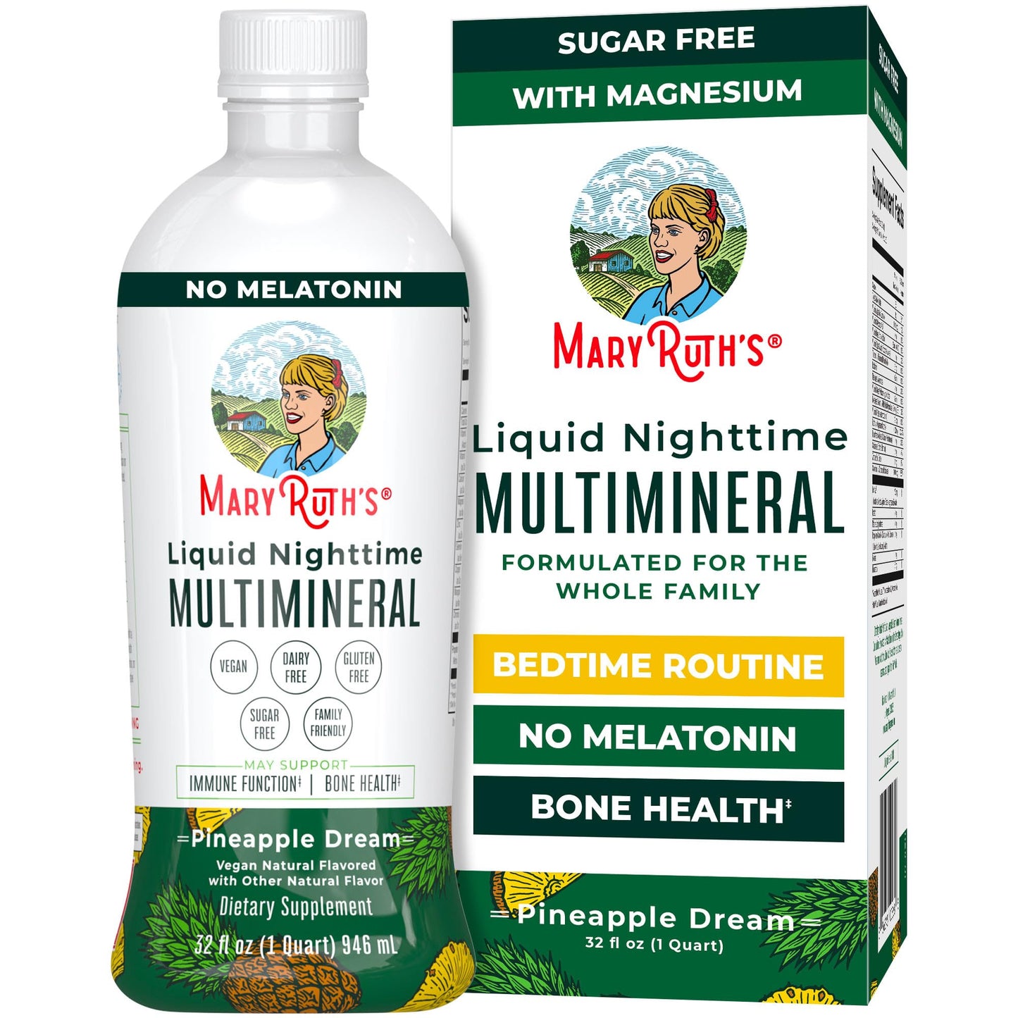 MaryRuth Organics Liquid Nighttime Multimineral | NO Melatonin | Magnesium Citrate | Calcium | Zinc | Vitamin D3| Available in 4 Flavors | Vegan | Sugar Free | Gluten Free | 32 Oz MARYRUTH'SBuy Supplements Australia