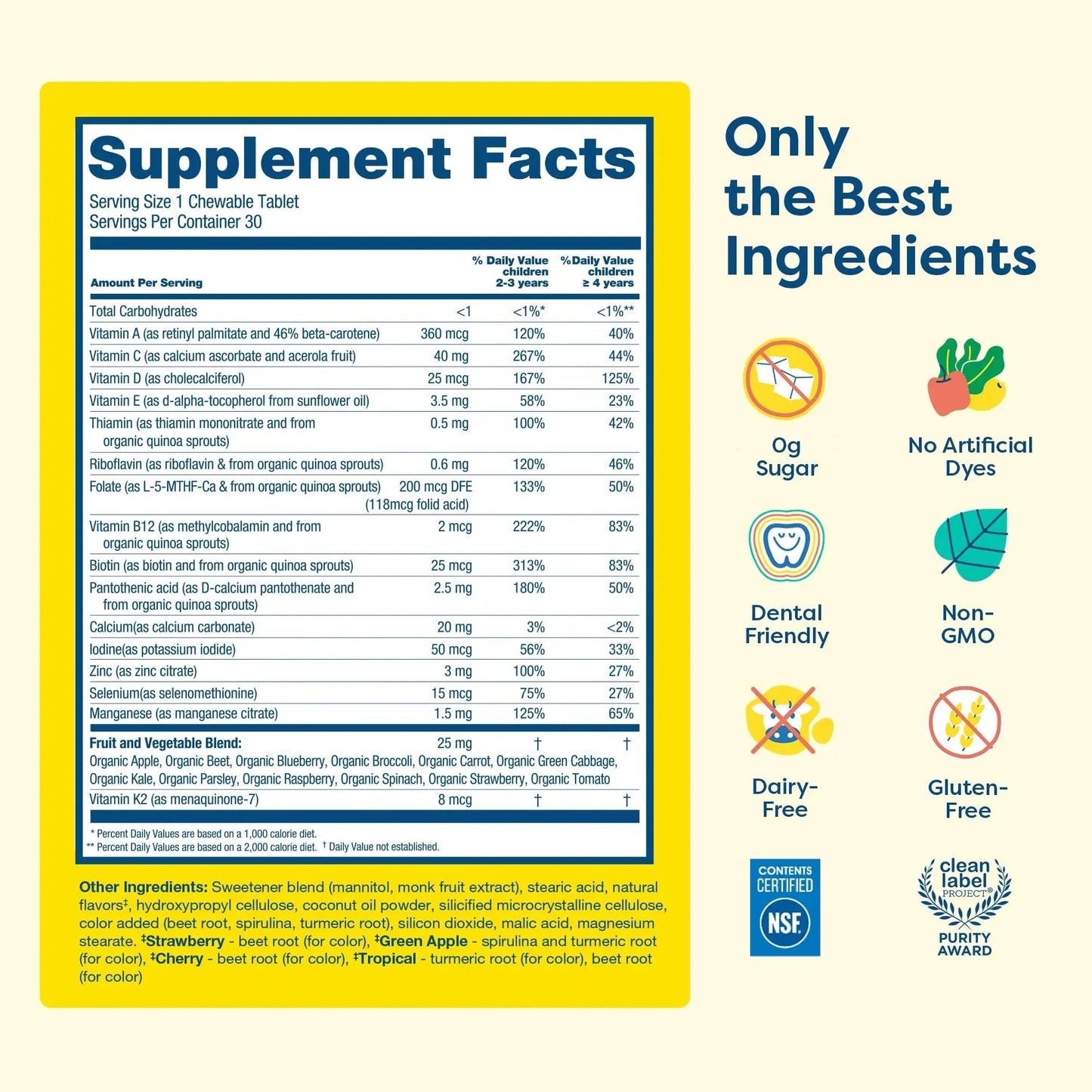 HIYA Kids Multivitamin Tablets – 15+ Essential Vitamins & Minerals with Fruits & Veggies for Ages 2+, Supports Growth HIYABuy Supplements Australia