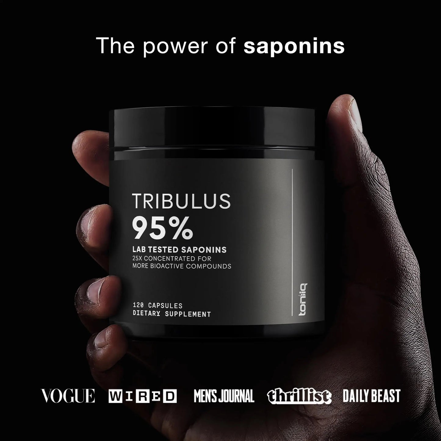 Toniiq Tribulus Terrestris for Men - Ultra High Potency 25:1 Extract with 95% Saponins - 1300mg Pure & Concentrated Formula - Third-Party Lab Tested for Purity & Quality - 120 Capsules Toniiq buy supplements Au