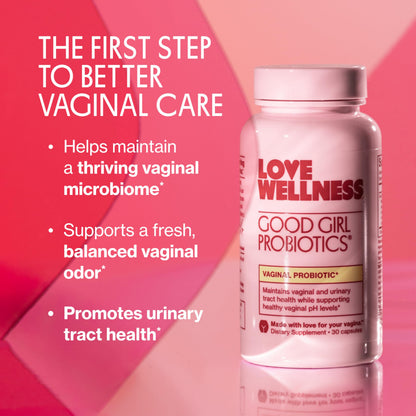Love Wellness Good Girl Probiotics | Women’s Vaginal Health & pH Balance Supplement | 9-Strain Probiotic for Urinary Tract, Yeast, Odor & Immune Support | Gluten-Free (30-Day Supply) Love WellnessBuy Supplements Australia