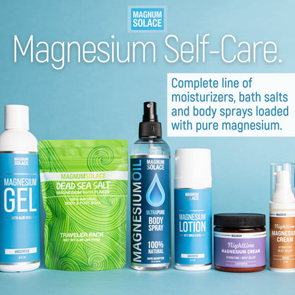 Magnum Solace Magnesium Lotion – Super Concentrated – Made with Aloe and Shea – For Leg Cramps, Sore Muscles & Joints, Rejuvenation – Safe for Kids, Made in the USA (Sandalwood) Magnum SolaceBuy Supplements Australia
