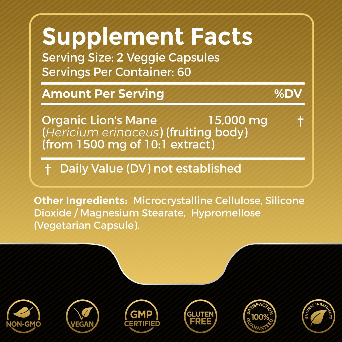 Lions Mane Supplement Capsules - 120 Count - Mushroom Supplement, Brain Supplements WELLNESS LABSRXBuy Supplements Australia