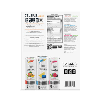 CELSIUS Fizz Free Variety Pack, Functional Essential Energy Drink 12 Fl Oz (Pack of 12) CELSIUSBuy Supplements Australia