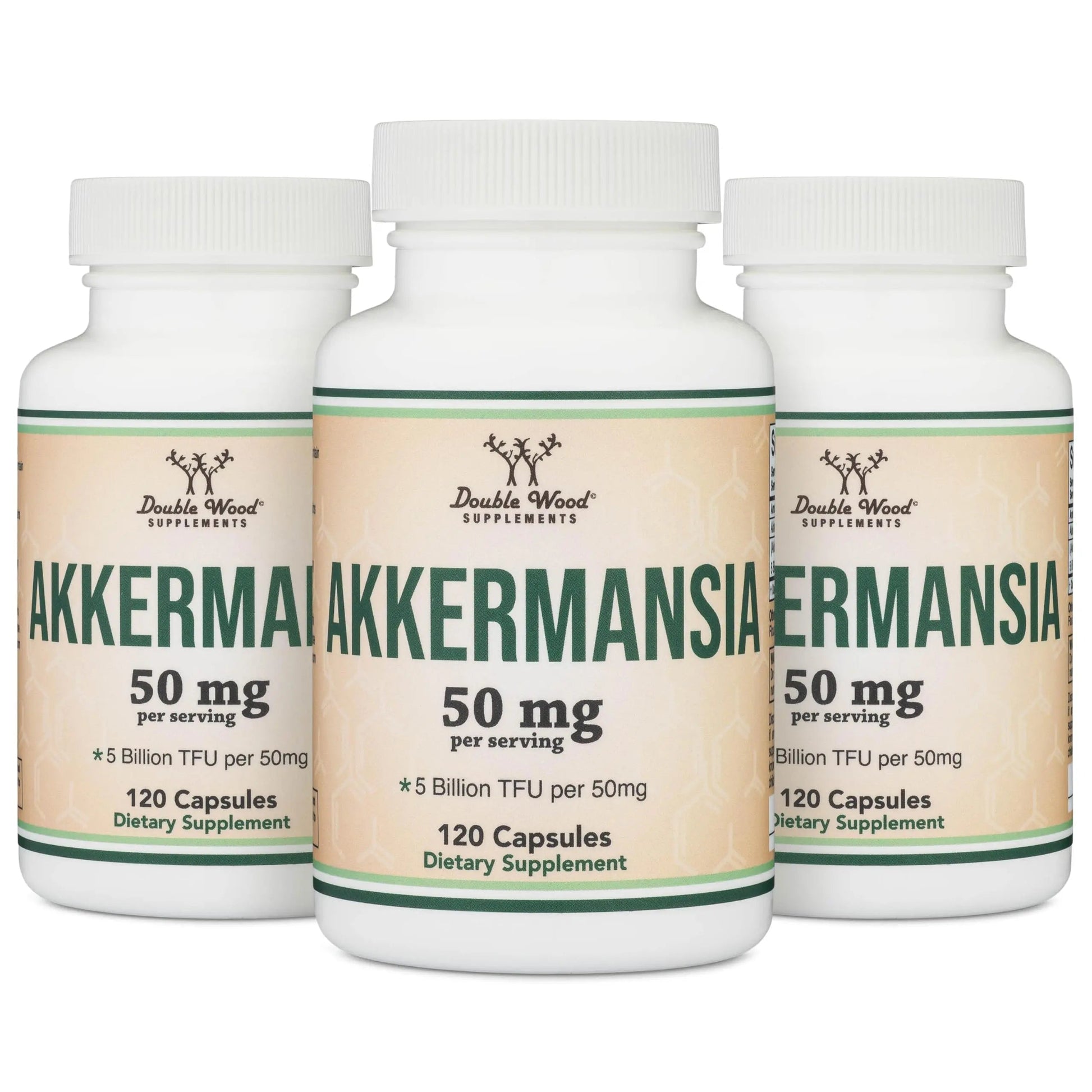 Akkermansia Probiotic and Postbiotic (Increases GLP-1 Production) 120 Capsules, 50mg per Serving (Third Party Tested to 5 Billion TFU per Serving, 50 Billion CFU per Gram) by Double Wood Double Wood SupplementsBuy Supplements Australia