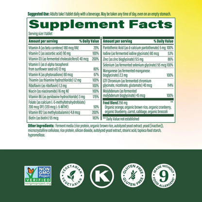 MegaFood Multivitamin for Women 55+ One Daily Womens Multivitamin with Vitamin D3, C, Zinc & Bioavailable Vitamin B12 & Folate MegaFood