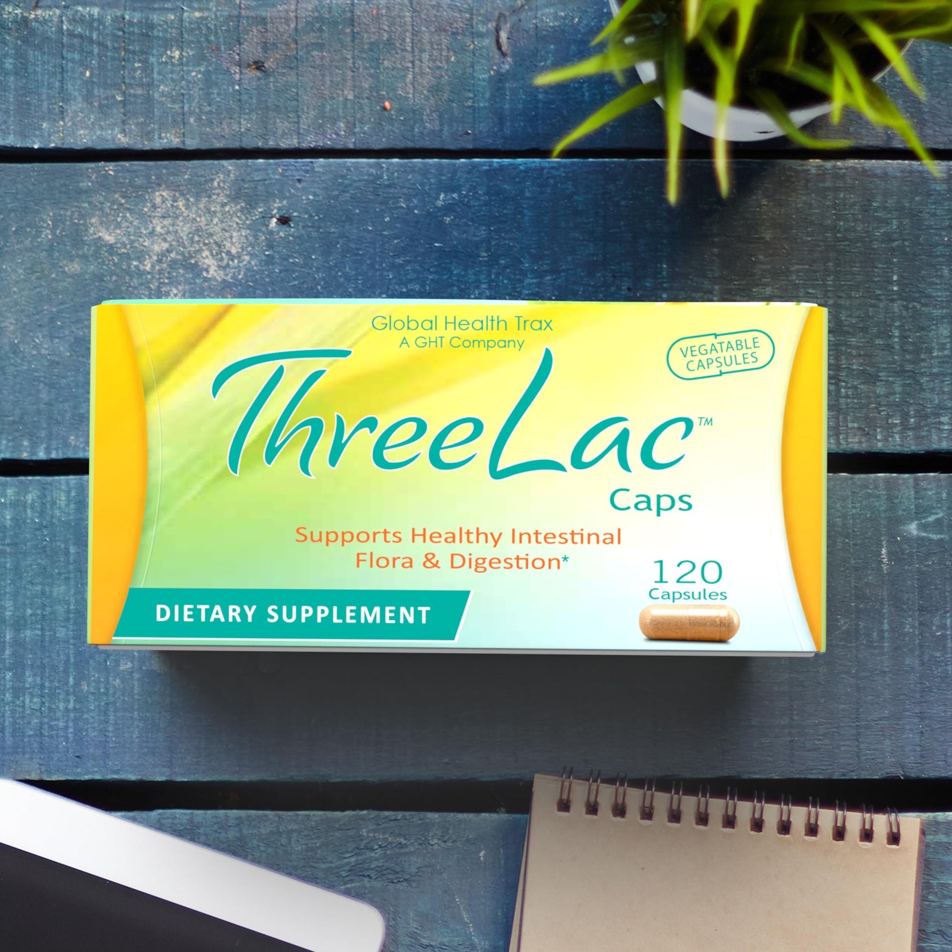 Global Health Trax GHT - ThreeLac Probiotic Capsules, 120 Count - Comprehensive Digestive Support for Men, Women, and Children - Immune System and Gut Balance, Non-GMO ght Global Health TraxBuy Supplements Australia