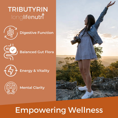 BioGutyrin – Tributyrin 500mg, Postbiotic Supplement for Gut Function & Nutrient Absorption, 120 Vegetarian Capsules, Butyric Acid for Butyrate Production, 4-Month Supply, GMP Certified, Made in USA LongLifeNutriBuy Supplements Australia