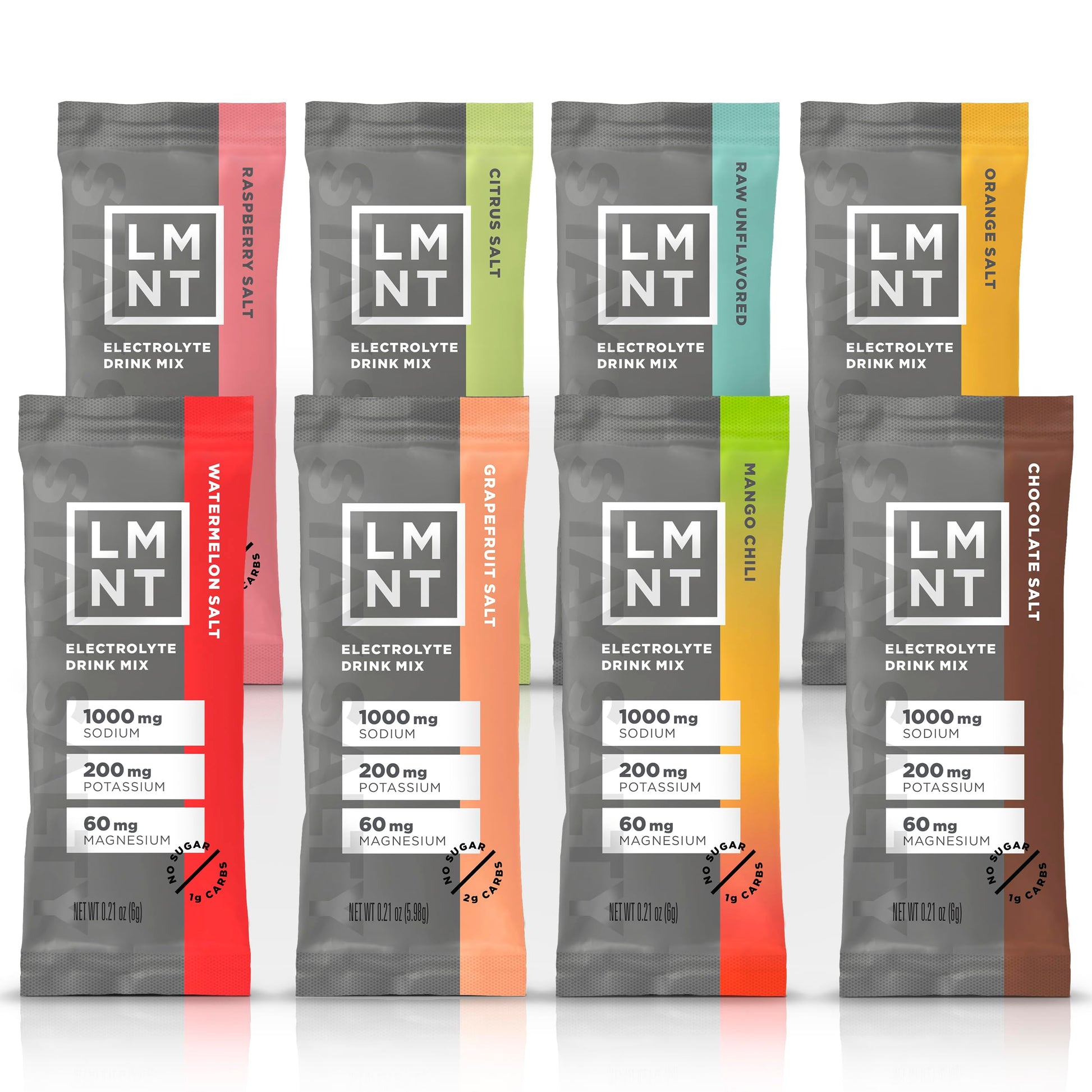 LMNT Zero Sugar Electrolytes - Sample Pack | Drink Mix | 8-Count Drink LMNTBuy Supplements Australia
