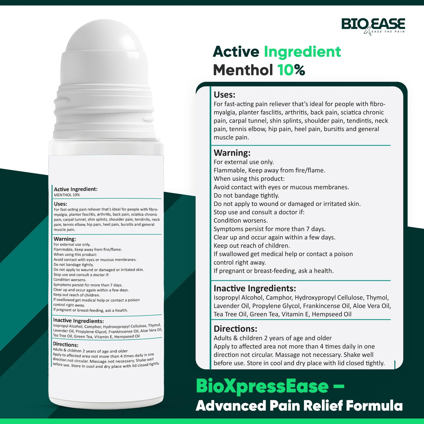 BioXPressEase Fast-Acting Hemp Pain Relief Roll On - Highly Effective, Cool & Topical Pain Relief Extra Strength for Muscle, Joint, & Back – Easy Roll On Maximum Strength - Made in USA BIOXPRESSEASEBuy Supplements Australia