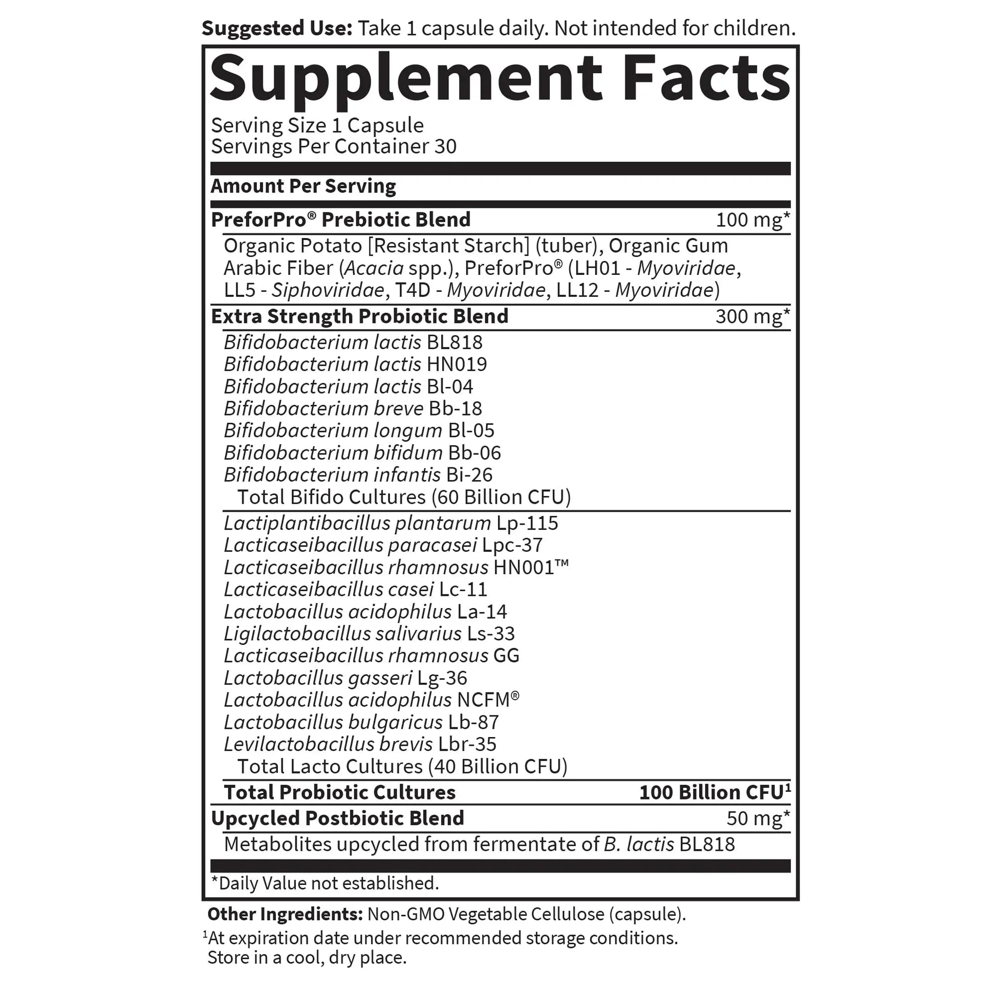 Garden of Life Dr Formulated Probiotics 100 Billion CFU Pre + Pro + Postbiotics - Extra Strength Digestive & Immune Support for Men and Women, Potato, Acacia, Postbiotic Metabolites, 30 Capsules Garden of LifeBuy Supplements Australia