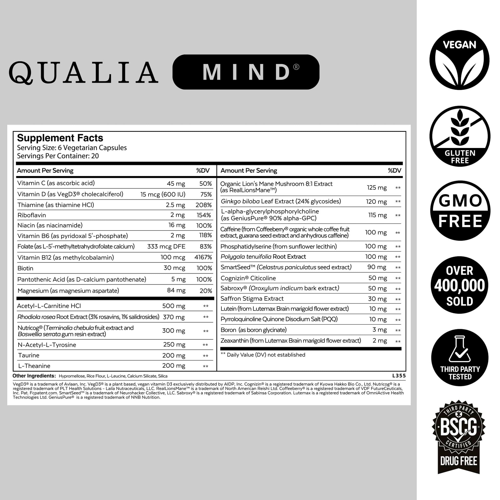 Qualia Mind — Beat Brain Fog | Doctor-Formulated Premium Brain Nourishment | Fuel Focus, Drive & Energy | 32 Ingredients Including Lion’s Mane, Cognizin™️, Ginkgo & More| 2 Week Supply* QUALIA LIFE SCIENCESBuy Supplements Australia