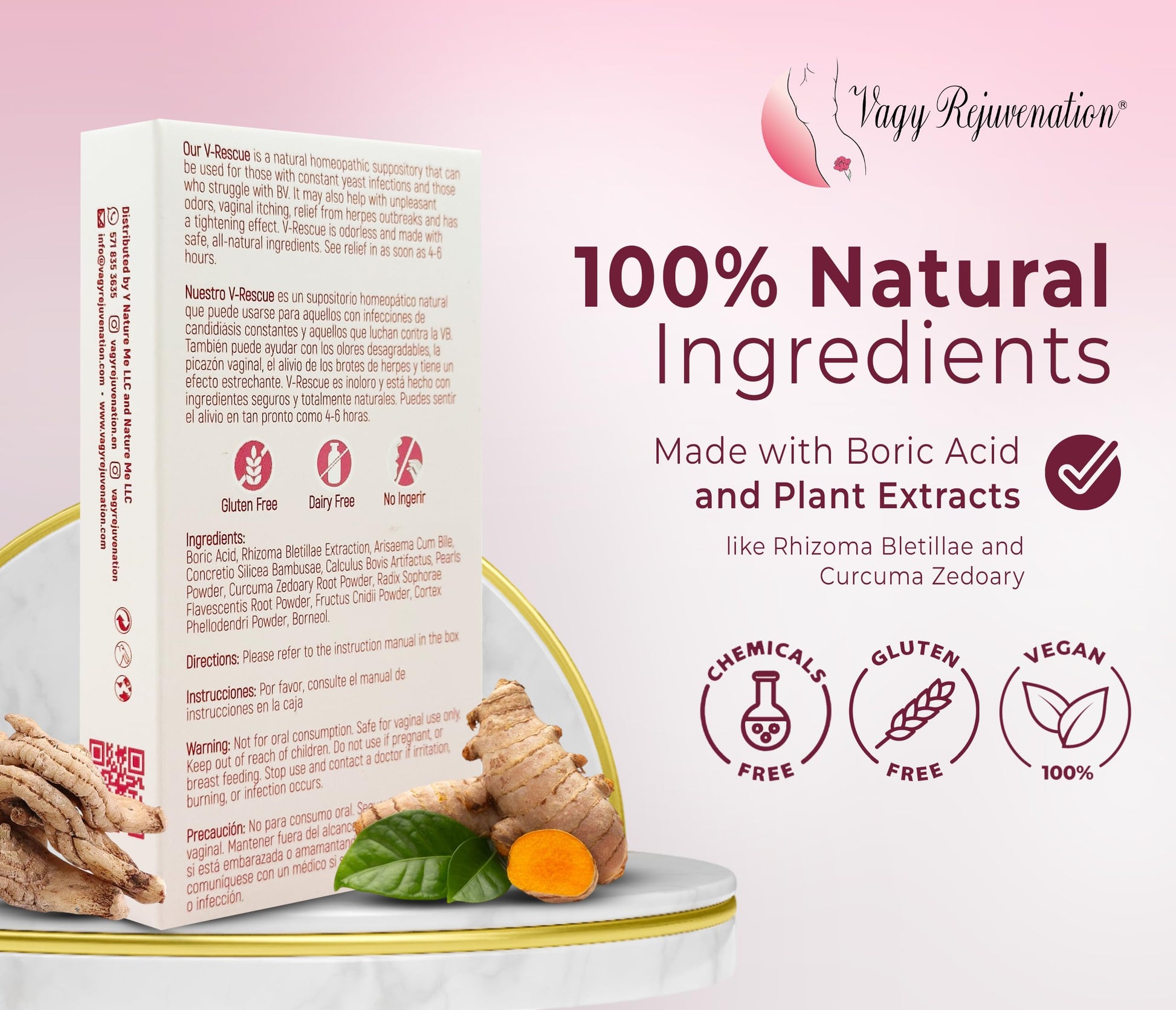 Vagy Rejuvenation V-Rescue - 500 mg Boric Acid 14 Vaginal Applications - Feminine Health Vagy RejuvenationBuy Supplements Australia