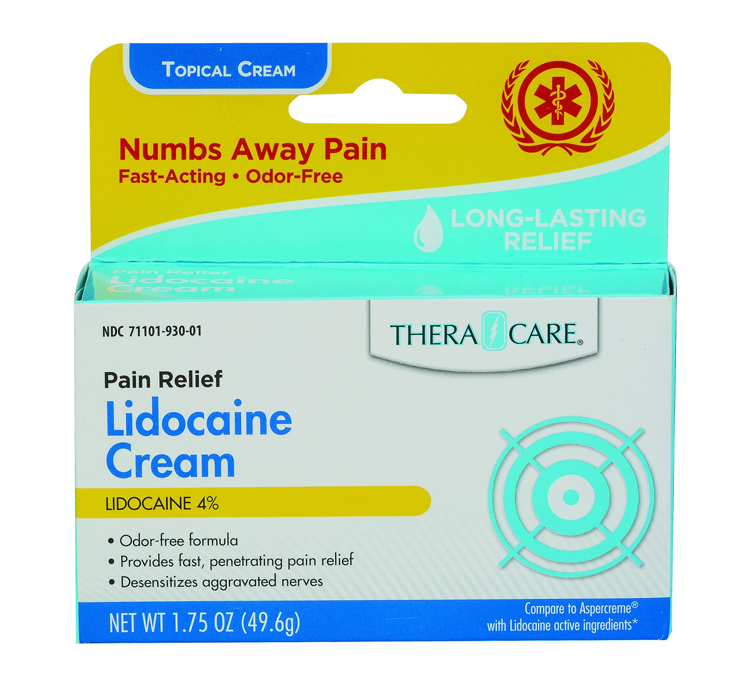 Thera|Care Maximum Strength OTC Lidocaine Cream | Numbs Away Pain | Long-Lasting Relief | Non-Greasy | 1.75 Oz Thera CareBuy Supplements Australia