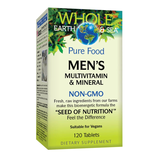 Natural Factors Whole Earth & Sea Men's Multivitamin s& Mineral, 1 Serving Contains Nutrition Equivalent to ½ lb of Veggies, 120 Tablets Natural Factors