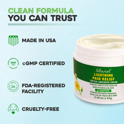 Ebanel Pain Relief Cream for Arthritis, Back, Joint, Foot, Neck, Strains & Sprains with Menthol, Camphor, Arnica, Emu Oil, MSM, Boswellia, Soothing Muscle Pain Relief Cream Ebanel buy supplements Au