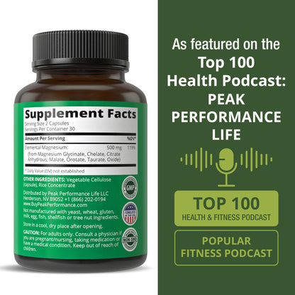 Magnesium Glycinate + Citrate + Malate + Chelate + Orotate + Taurate + Oxide. 7 Forms of Magnesium Complex. 500mg Supplement Capsules for Women & Men. 2 Pills for Sleep, Leg Cramps, Muscles Peak Performance buy supplements Au