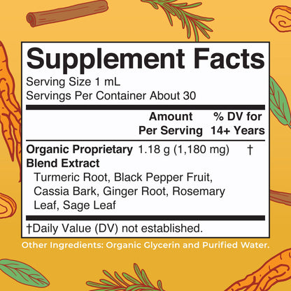 MaryRuth Organics USDA Turmeric Gold Liquid Drops | Herbal Blend | Turmeric Curcumin | Black Pepper | Cassia Cinnamon Bark | Ginger Root | Immune Support | Non-GMO Project Verified | Vegan | 1oz MARYRUTH'SBuy Supplements Australia