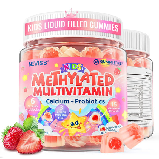 Kids Multivitamin Gummies + Calcium, Probiotics, Vitamin D3, C, Methylated B12 & Methylfolate, B6, A, K2, E, Zinc NEVISSBuy Supplements Australia