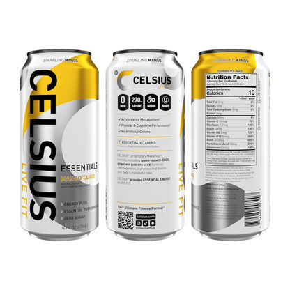 CELSIUS ESSENTIALS, Sparkling Mango Tango, Performance Energy Drink 16 Fl Oz CELSIUSBuy Supplements Australia