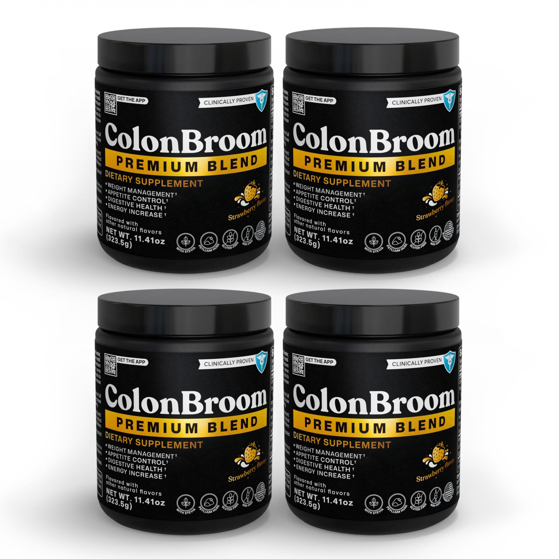 ColonBroom Premium Weight Management Supplement (Strawberry) - Colon Broom Psyllium Husk Fiber Powder Drink - Gluten Free, Non-GMO Colon Cleanse for Bloating Relief & Gut Health, 200 Servings ColonBroomBuy Supplements Australia