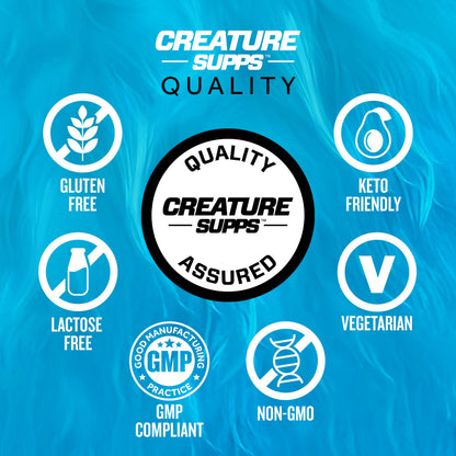 CREATURE® Creatine Complex - Creatine Monohydrate Capsules with 5 Types of Creatine Including Con-Crēt® Creatine HCL, Promotes Muscle, Strength, Endurance, Brain Health, 180 Veggie Caps, 60 Servings CREATUREBuy Supplements Australia
