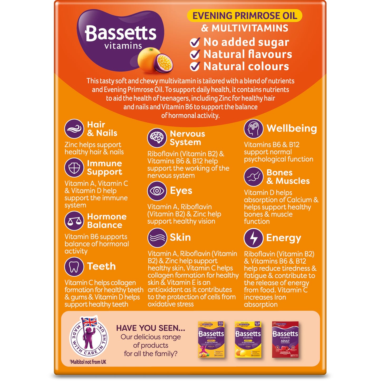Bassetts Vitamins 12-18 EPO Orange & Passion Fruit 30's, 94.2 g, Orange and passionfruit Bassetts VitaminsBuy Supplements Australia
