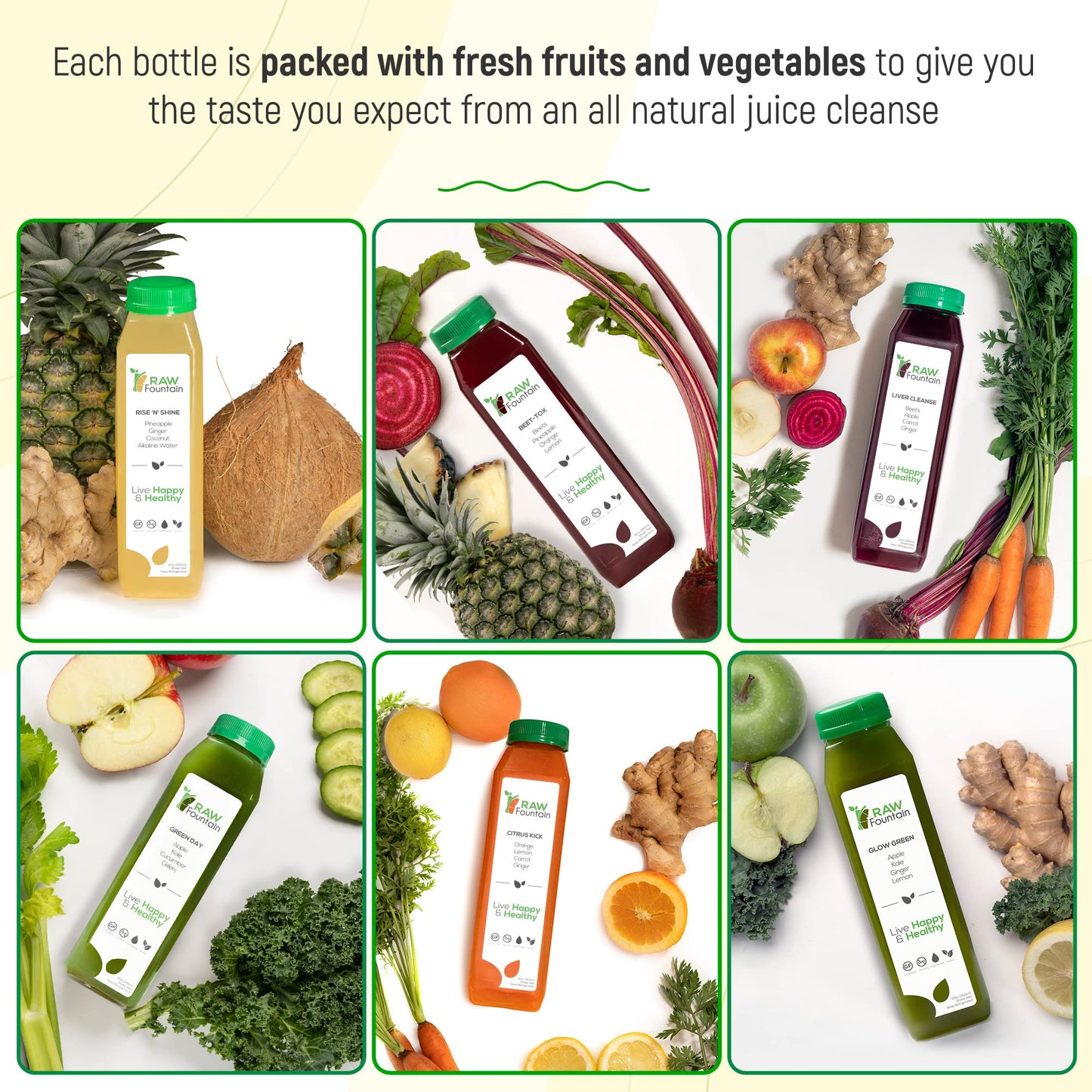3 Day Juice Cleanse by Raw Fountain, All Natural Raw Detox Cleanse, Liquid Juice Diet Raw FountainBuy Supplements Australia